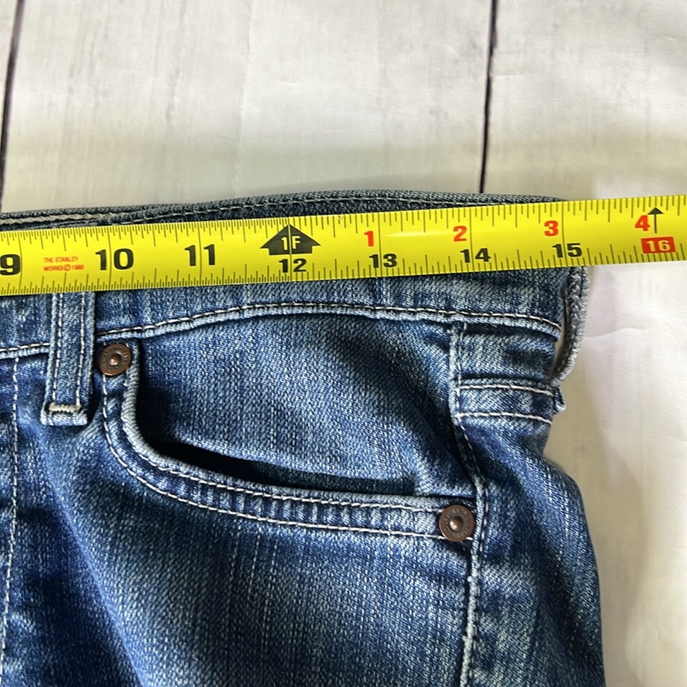 7 For All Mankind Jeans SZ: 26 Blue Denim Bootcut Cut to Shorts - Picture 3 of 8